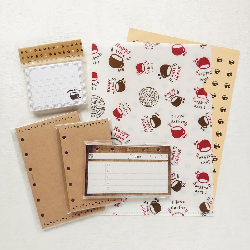 New Craft Refill and Clear File Set - สติกเกอร์ - กระดาษ สีนำ้ตาล