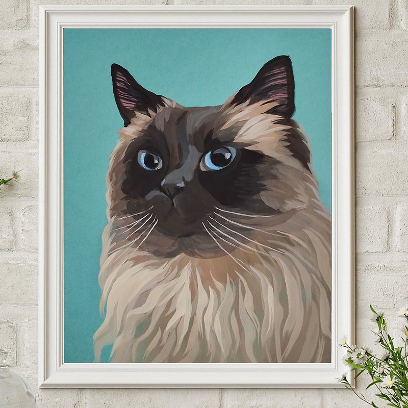 定制猫肖像原画定制手绘宠物肖像 - 似顏繪/客製畫像 - 紙 