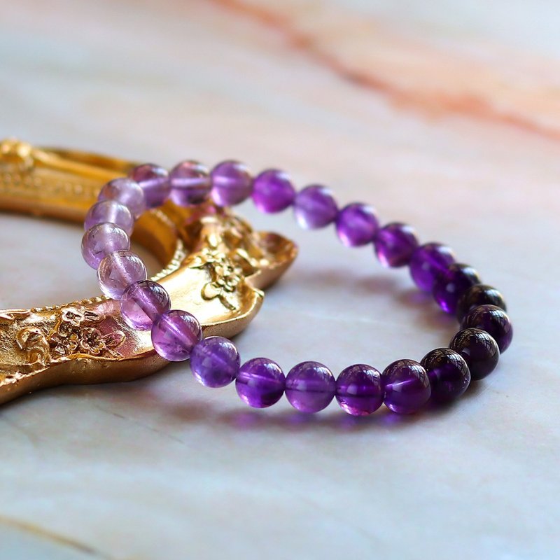 || Gradient Amethyst || Design Lucky Energy Crystal Bracelet - Bracelets - Crystal Purple