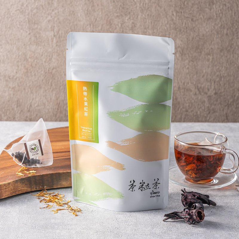 夏日果香【茶粒茶】熱帶水果紅茶(8入) 鳳梨果香 - 茶葉/茶包/水果茶 - 新鮮食材 橘色