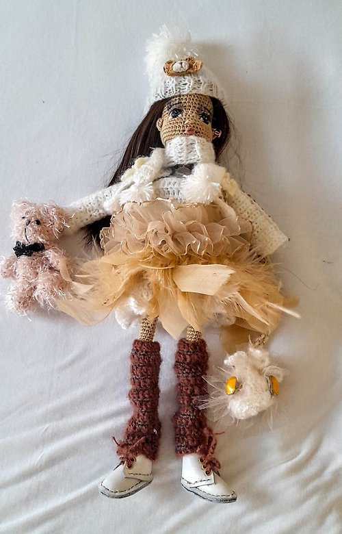 nn-handmade Crochet Doll Set-11 (with clothes)