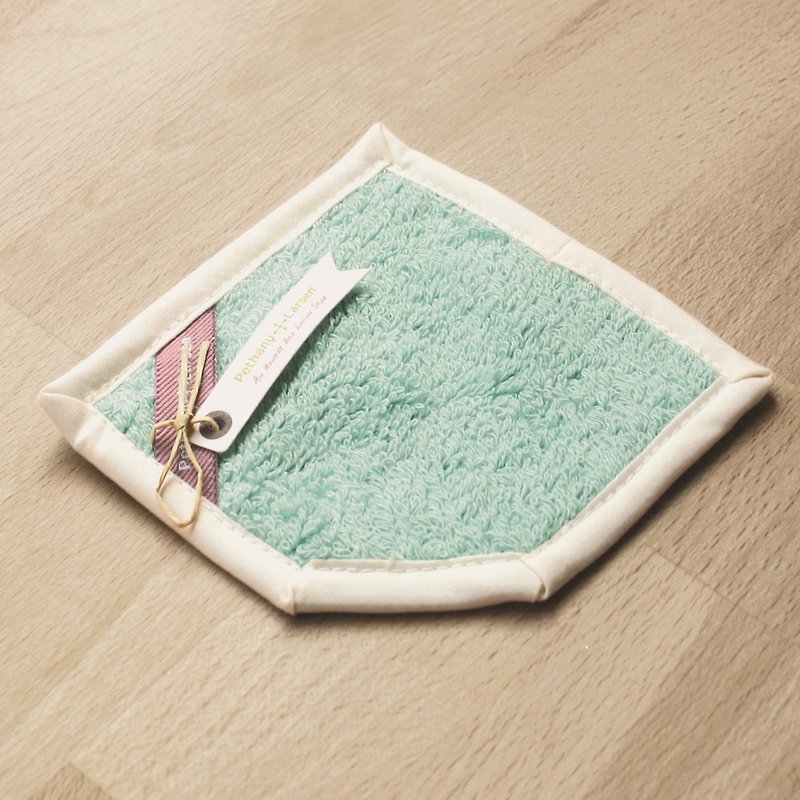 [Small things of good feelings] Lake Green-Pure Cotton Absorbent Quick Wipe Coaster - ที่รองแก้ว - ผ้าฝ้าย/ผ้าลินิน สีเขียว