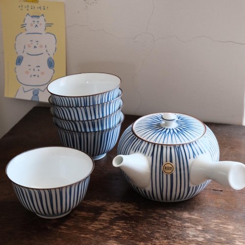 有田焼 急須　茶碗 有田焼・蛍焼・輝峰・茶器揃・急須・湯呑・焼物・No.230806-10