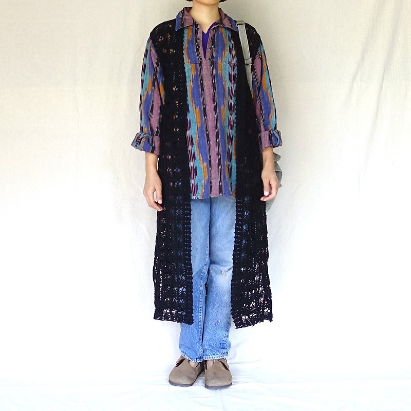 BajuTua / vintage / Indian impression kudu gradient striped gown - Men's Shirts - Cotton & Hemp Purple