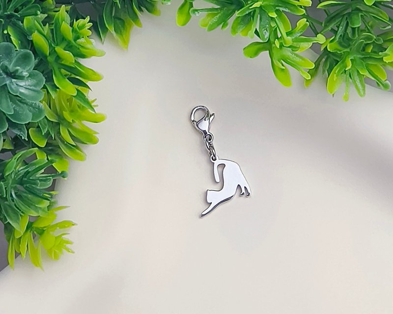 Allergy free - kitty charms - Charms - Stainless Steel Silver