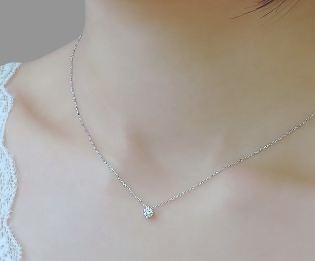 dainty floating diamond necklace