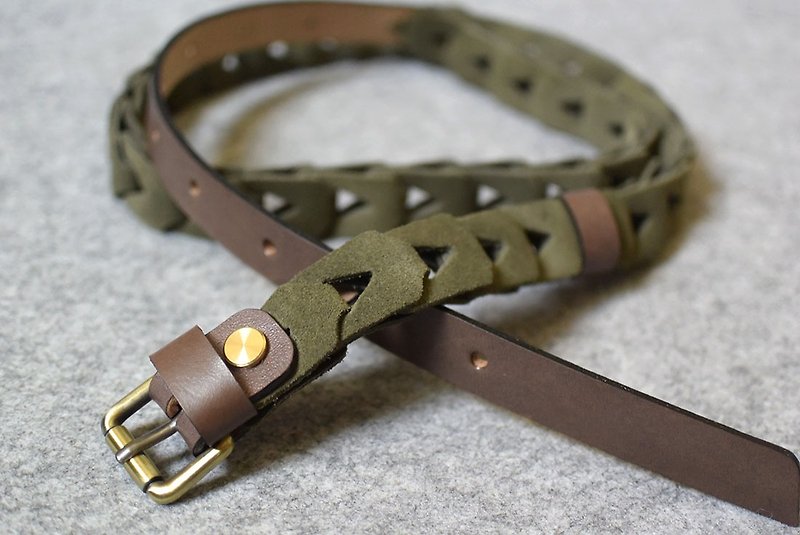 No waiting for stock area braided leather belt - Belts - Genuine Leather 