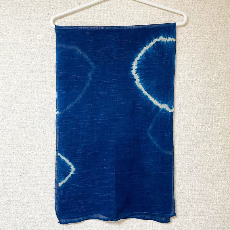 Japanese-Indigo dyed rayon stole - ผ้าพันคอถัก - ไฟเบอร์อื่นๆ สีน้ำเงิน