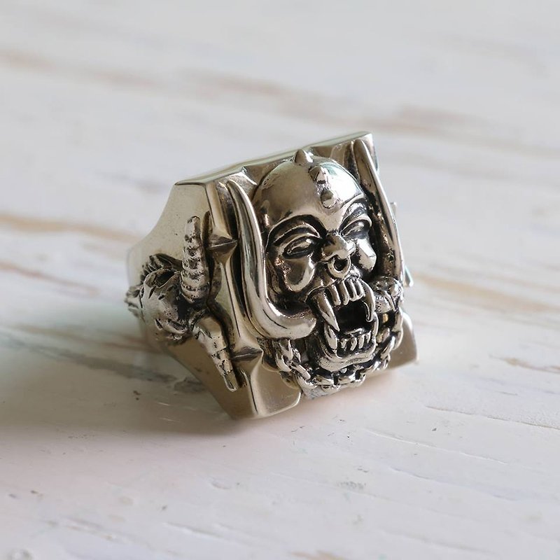 motorhead Biker Ring sterling silver skull ace of spades rock heavy retro 925 - General Rings - Other Metals Silver