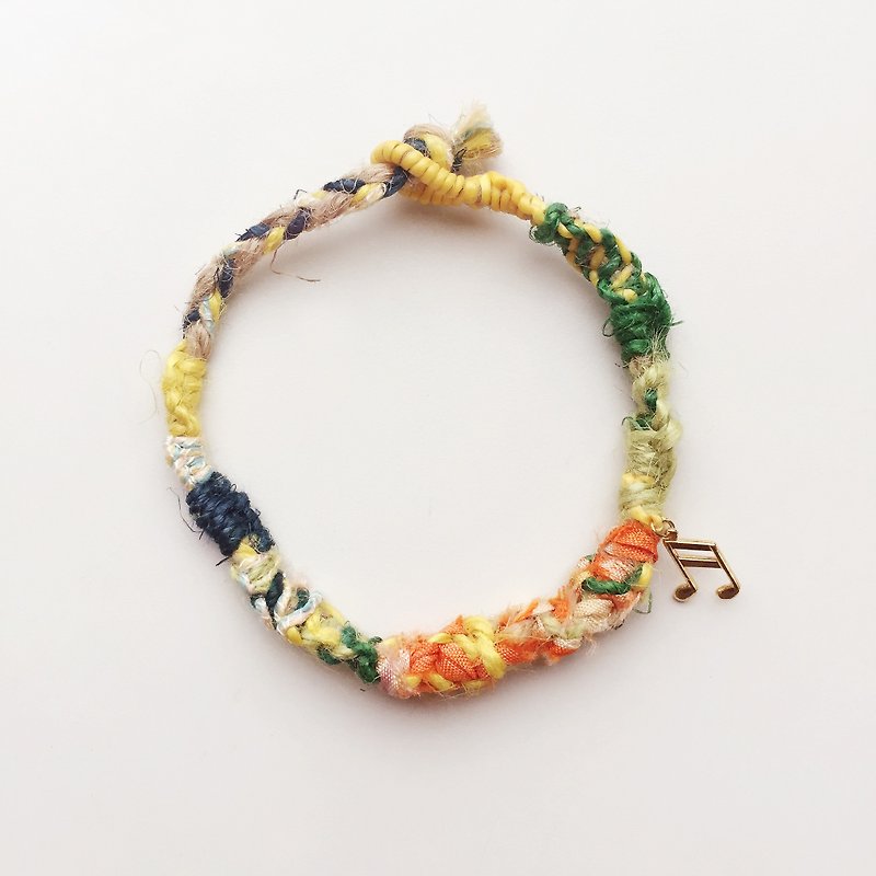 Koko Loves Dessert // weave stories bracelet - Music wheat field between - Bracelets - Other Materials Orange
