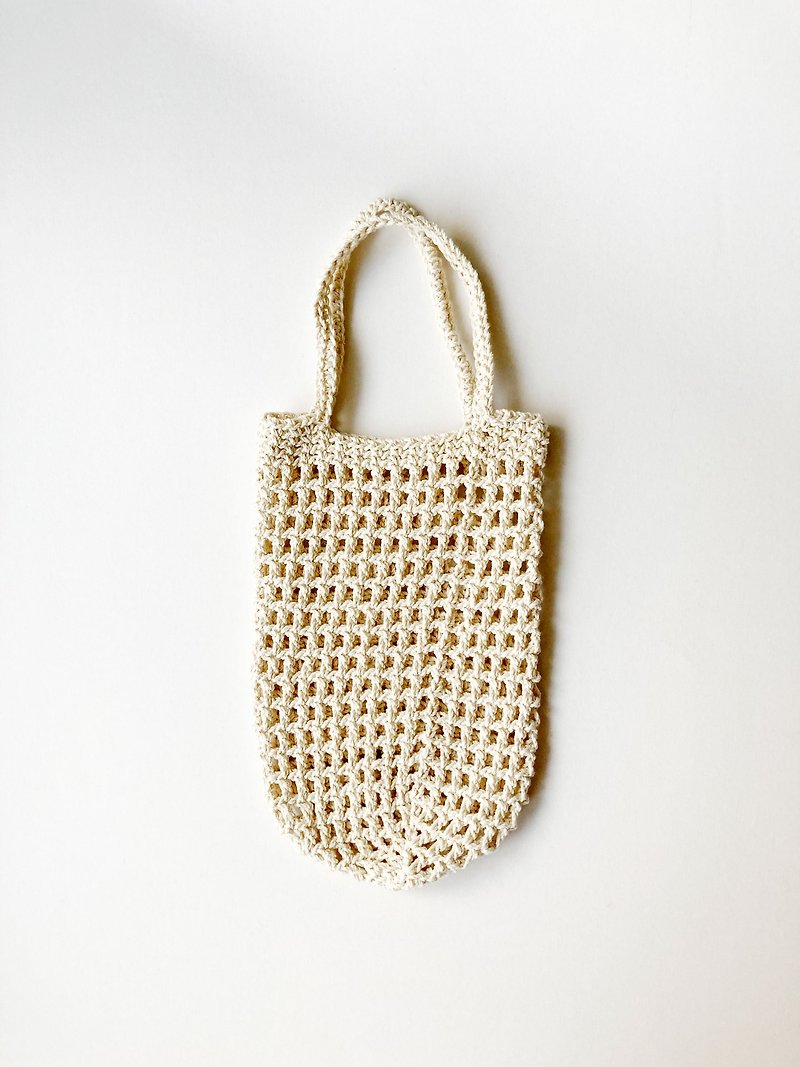 [Ready stock] natural eco-friendly cup bag beverage bag [Choose me, choose me, I don’t have to wait] - Beverage Holders & Bags - Cotton & Hemp 