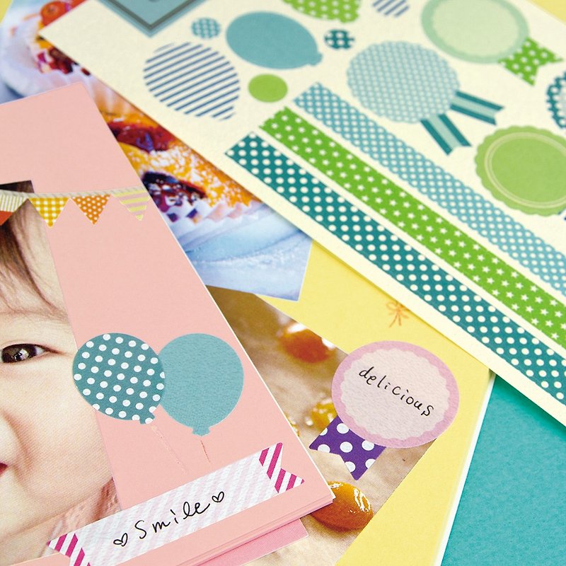 日本【LABCLIP】Merrily系列禮物緞帶貼紙 - 貼紙 - 紙 