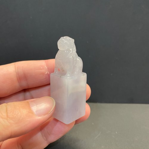 元元圓滾滾 水晶手鍊 瀚玉珠寶 天然翡翠 冰種紫羅蘭貔貅印章 種水佳工藝細膩 緬甸玉印