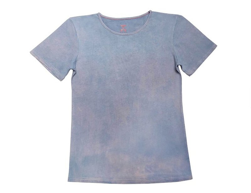 雲海 天然混合素染T (藍染/茜草套染) Organic Cotton - 帽T/大學T - 棉．麻 紫色