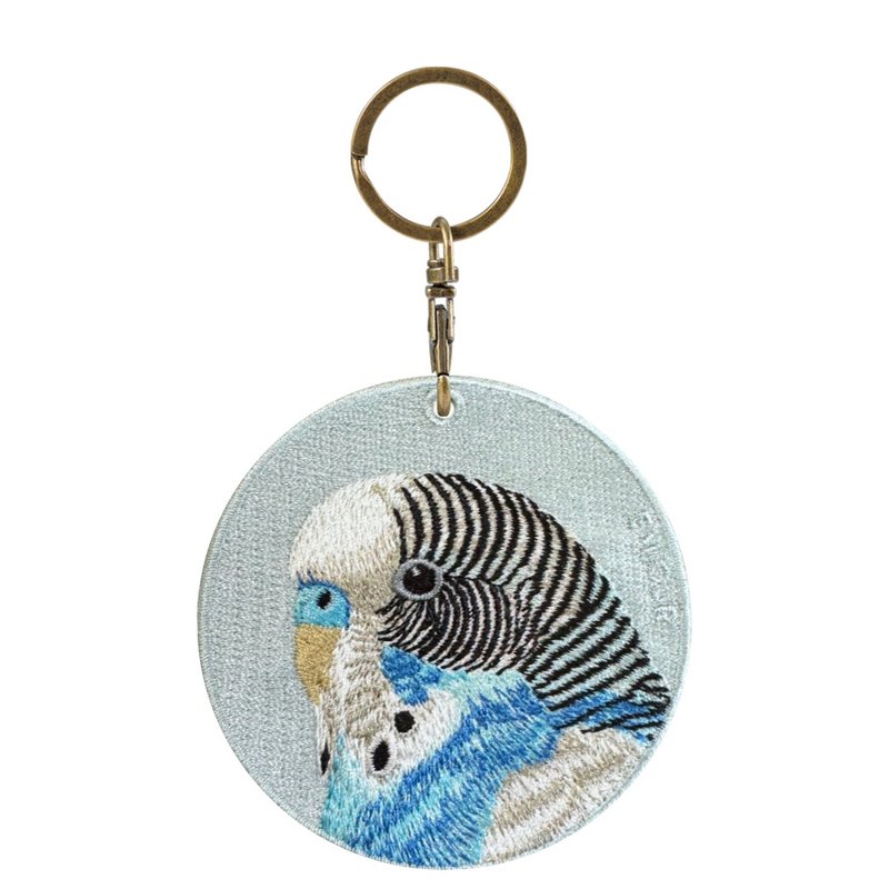 EMJOUR 雙面刺繡吊飾 -藍虎皮鸚鵡 | 仿真刺繡 - 吊飾/掛飾 - 繡線 
