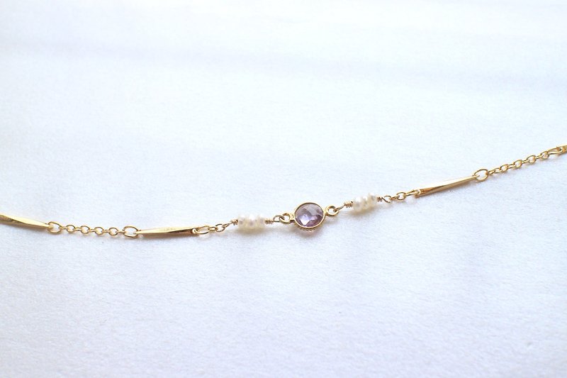 Spring garden-Pearl brass bracelet - สร้อยข้อมือ - ทองแดงทองเหลือง หลากหลายสี