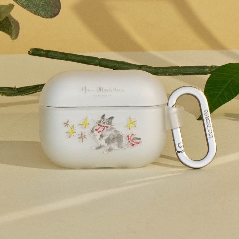 Meow illustration星星與貓強悍防摔AirPods保護套 - AirPods/耳機保護套 - 塑膠 多色