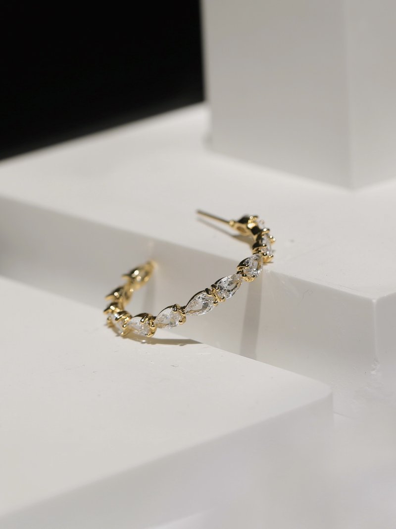 NY-Soho (Gold) - 耳環/耳夾/耳骨夾 - 銅/黃銅 金色