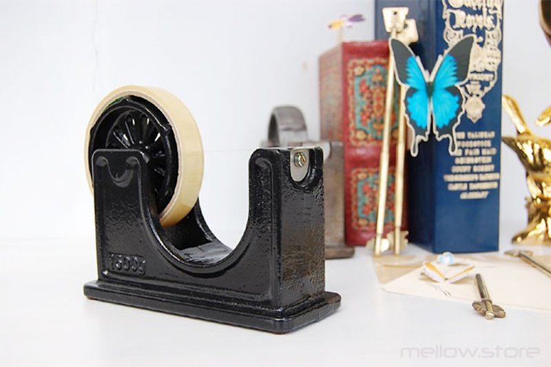 Tape Dispenser Black Vintage Cast Iron Tape Holder / Style Black - อื่นๆ - โลหะ สีดำ