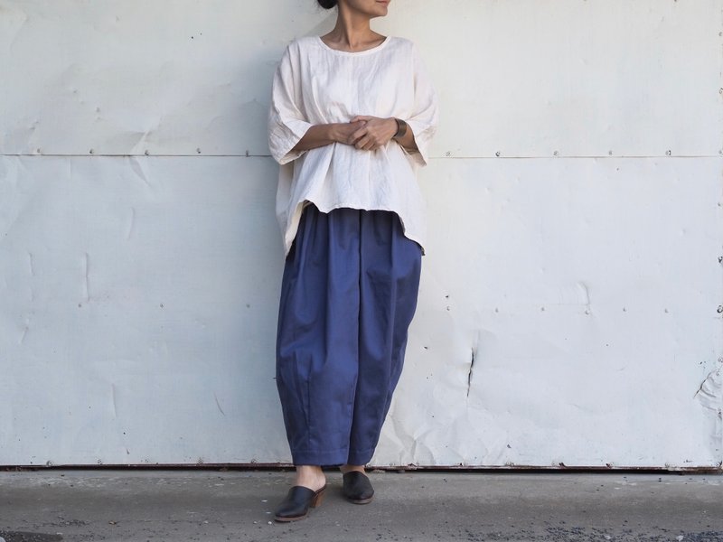 Circus pants, balloon pants/blue - Women's Pants - Cotton & Hemp Blue