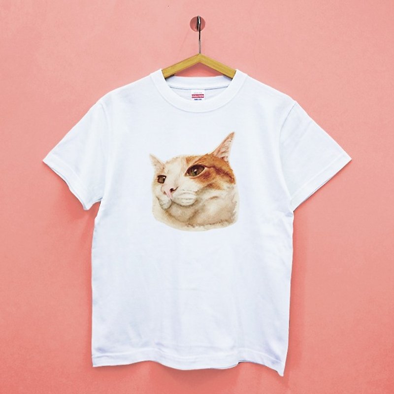 [Customized gift] Orange cat Popo United Athle cotton soft T-shirt - เสื้อฮู้ด - ผ้าฝ้าย/ผ้าลินิน 