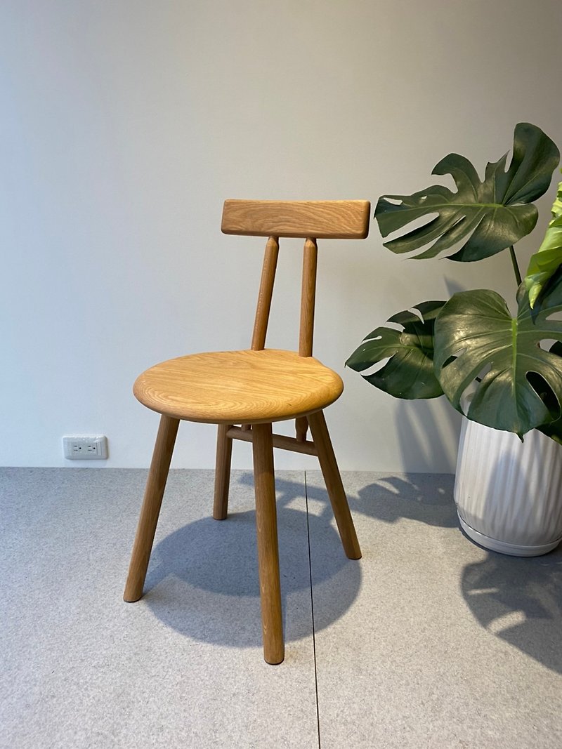 PuShi木製|無垢材ラウンドチェア|ホワイトオーク|ウォールナット - 椅子・ソファー - 木製 