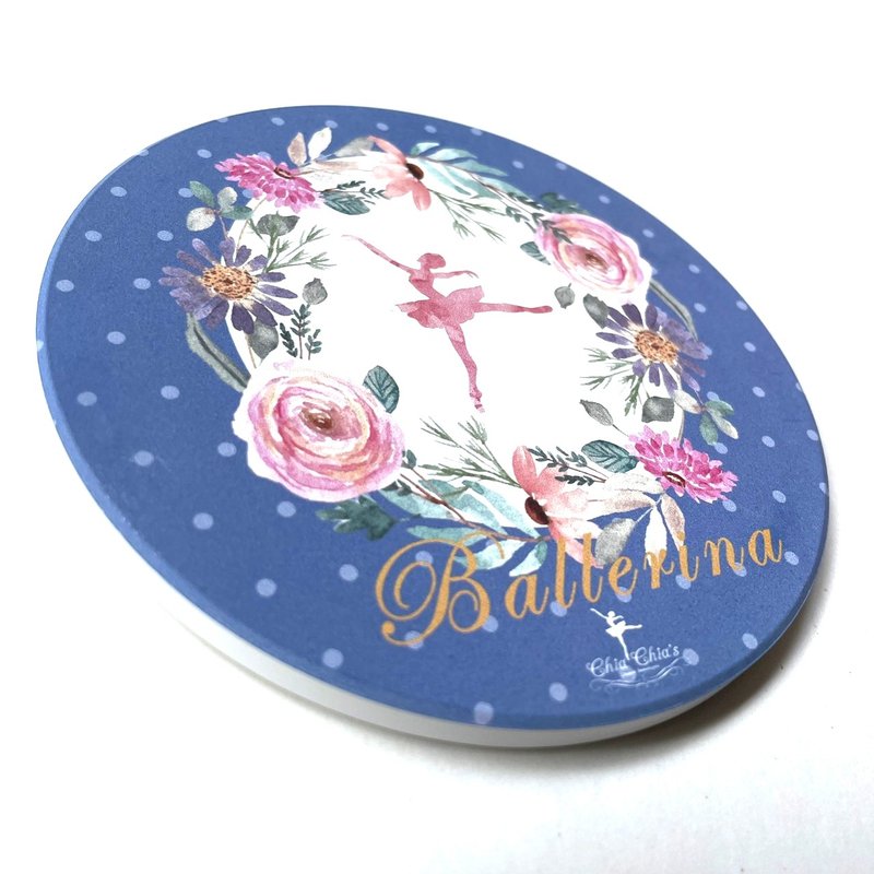 Light dance flower fragrance-absorbent ceramic coaster/adult ballet/ballet gift/ballet small things - Coasters - Pottery Multicolor