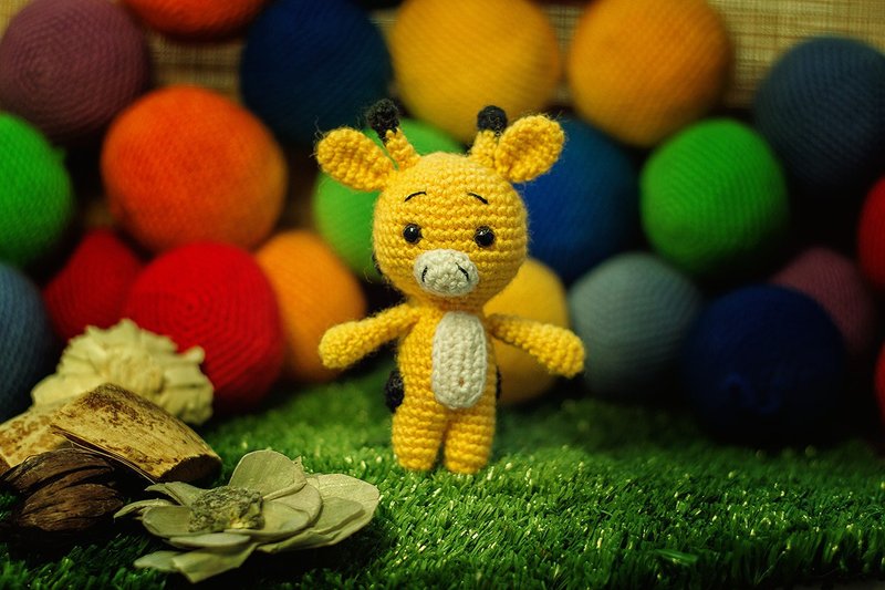 Crochet giraffe, Crochet giraffe Stuffed toy, giraffe toy, knitted giraffe - 寶寶/兒童玩具/玩偶 - 羊毛 黃色