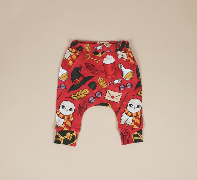 Magic Wizard Red baby pants, baby pants, baby girl pantst, baby leggings - กางเกง - ผ้าฝ้าย/ผ้าลินิน หลากหลายสี