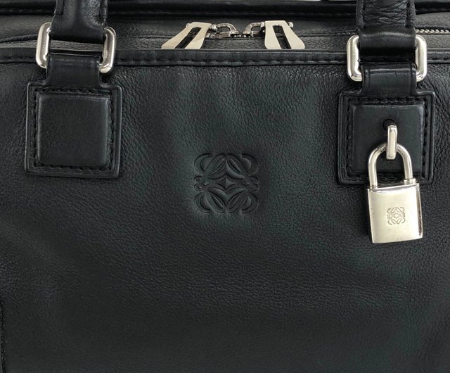LOEWE ロエベ【美品】アマソナ28 ハンドバッグ レザー ヴィンテージ 日本直送 名牌中古包 】LOEWE ロエベ ハンドバッグ ブラック