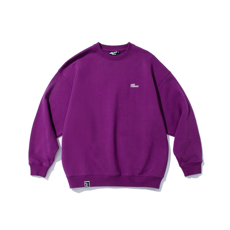 odd CIRKUS Long Sleeve Sweatshirt / Dark Purple - เสื้อฮู้ด - ผ้าฝ้าย/ผ้าลินิน สีม่วง