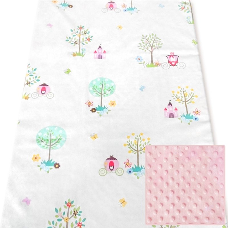 Minky Multi-functional Little Particle Carrying Blanket Baby Blanket Air Conditioner Blanket Quilt Pink-Fairy Tale - Bedding - Cotton & Hemp Pink