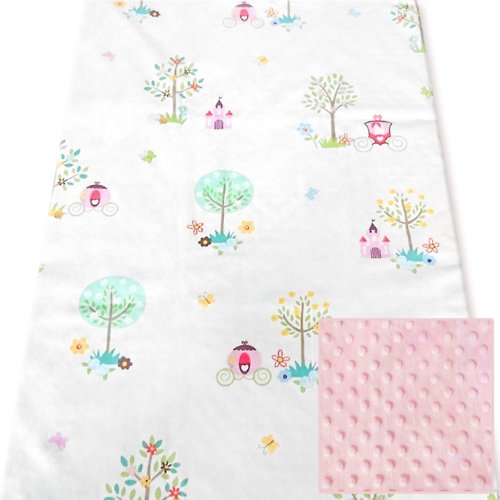Cutie Bella 美好生活精品館 Minky多功能 點點顆粒 攜帶毯嬰兒毯冷氣毯被 粉色-童話