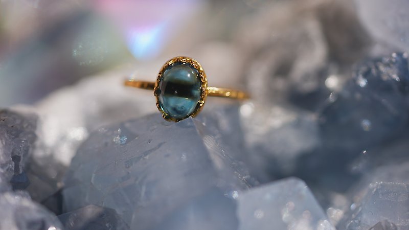 【11月誕生石】ロンドンブルートパーズ　オーバルリング - 戒指 - 半寶石 藍色