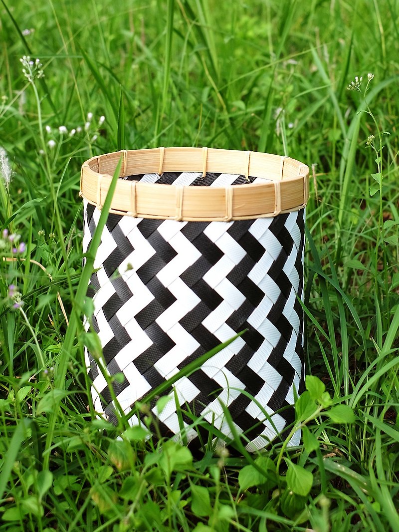 Zic Zac bamboo plastic basket - กล่องเก็บของ - ไม้ไผ่ 