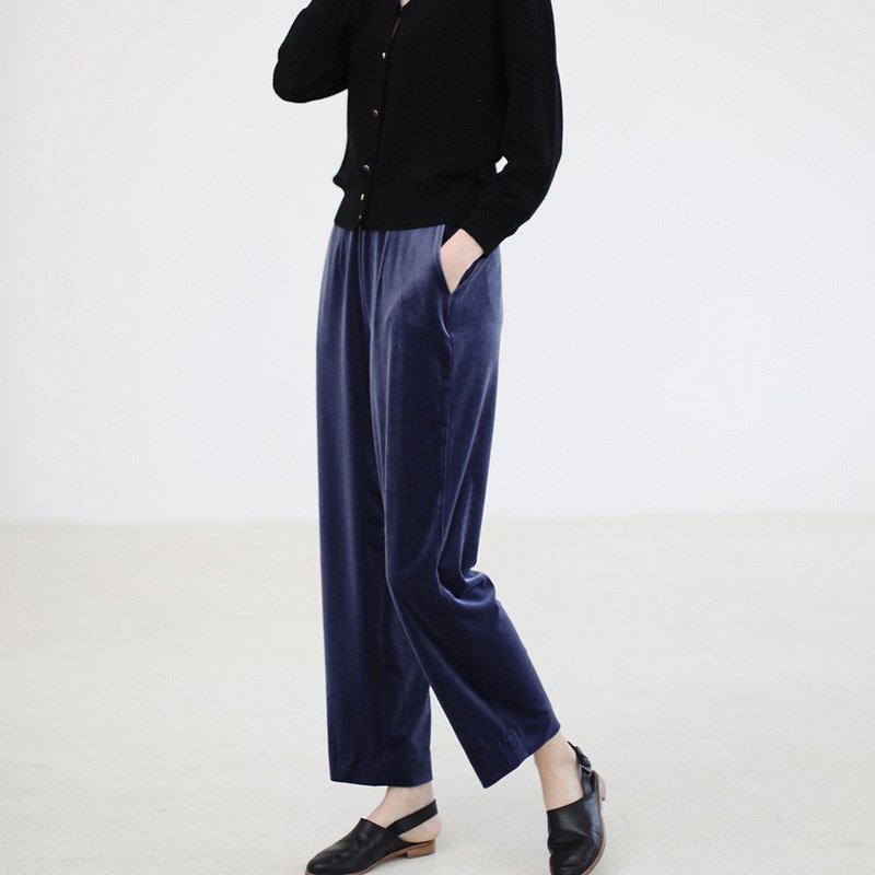 KOOW A pair of smooth and silky velvet pants velvet straight-leg pants revives a new color - กางเกงขายาว - วัสดุอื่นๆ 