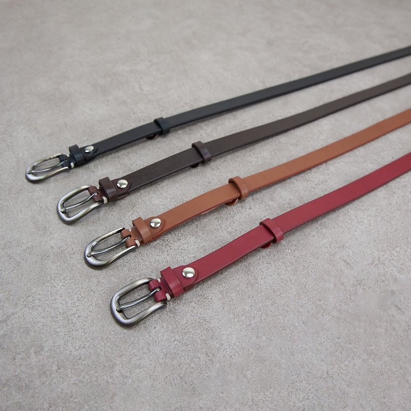 Handcraft leather Belt (18mm) - เข็มขัด - หนังแท้ หลากหลายสี