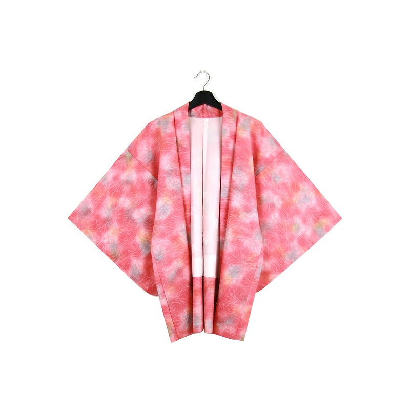 Back to Green :: Japan back to kimono feathers rose fog in the dandelion // men and women can wear / / vintage kimono (KC-81) - เสื้อแจ็คเก็ต - ผ้าไหม 