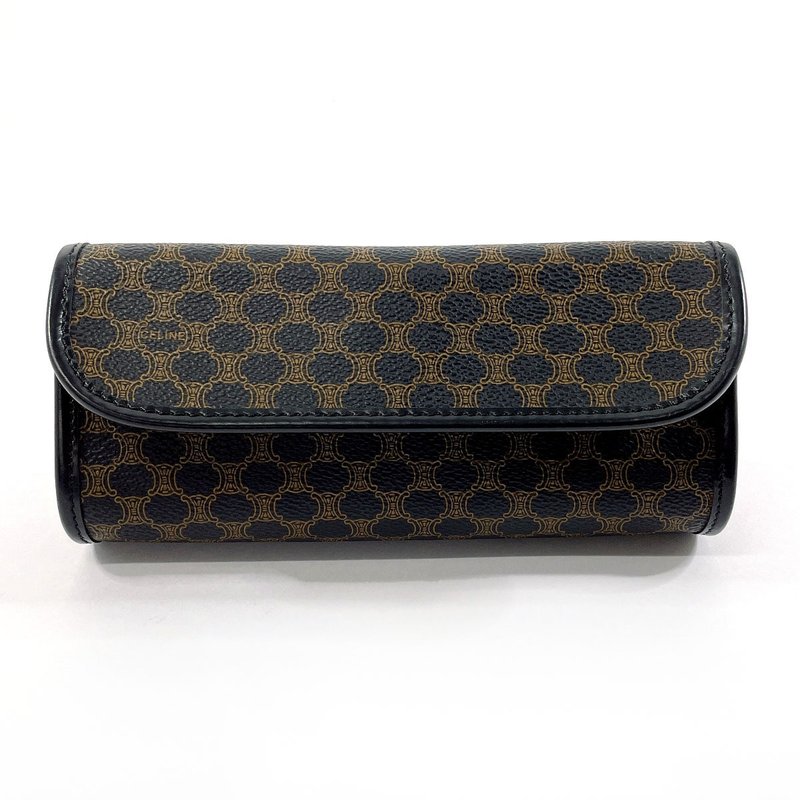 【日本直送 中古美品】セリーヌ CELINE ポーチ 小物入れ マルチケース マカダム柄 PVC ブラック ヴィンテージ - 化妝包/收納袋 - 其他材質 黑色