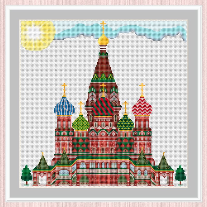 Saint Basil's Cathedral Cross Stitch Pattern | Cathedral of Vasily the Blessed | - 手工藝教學/工具書 - 其他材質 