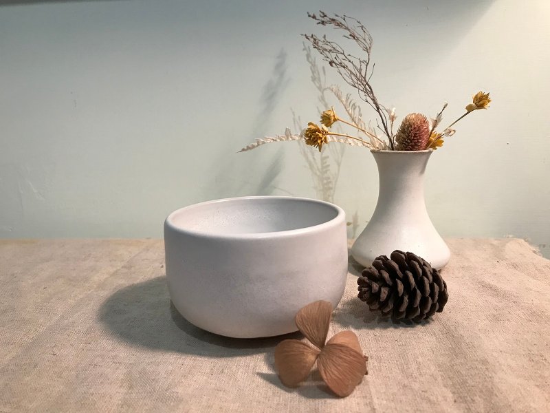 霧白小茶碗 - 茶壺/茶杯/茶具 - 陶 白色