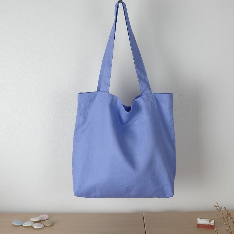 กระเป๋าผ้าลินิน สีม่วง - กระเป๋าแมสเซนเจอร์ - ผ้าฝ้าย/ผ้าลินิน สีม่วง