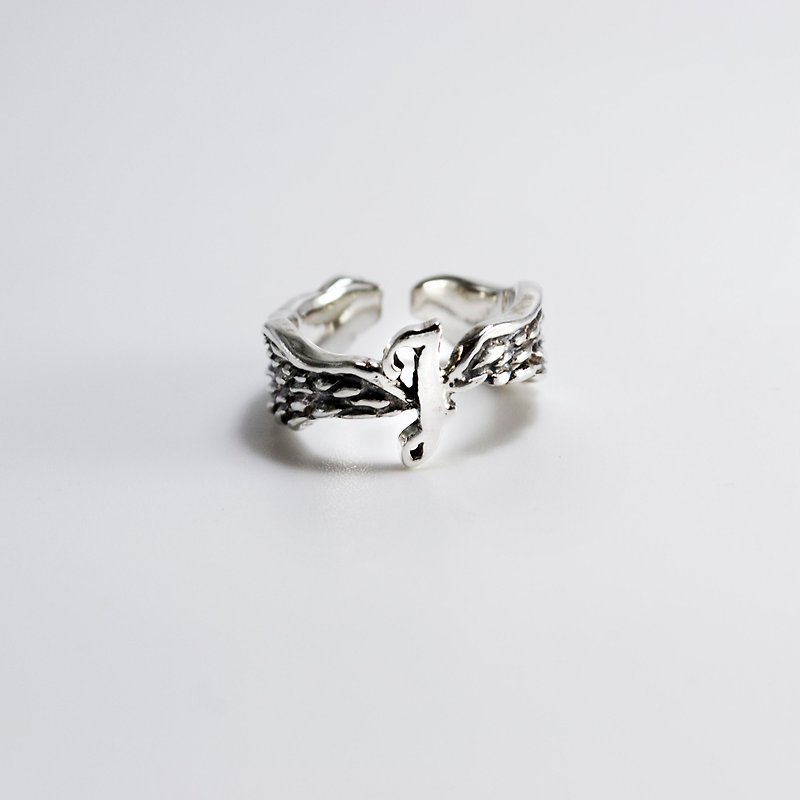 Letter wings ring - General Rings - Other Metals Gray