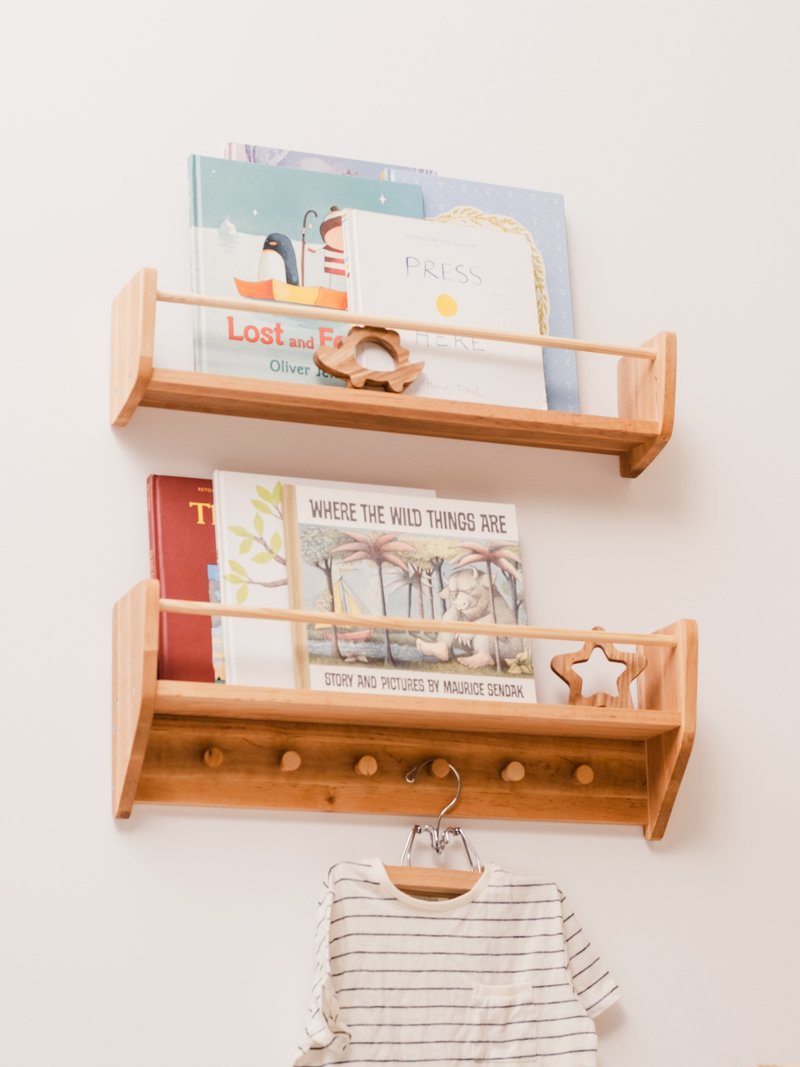 Christmas Gift Nursery Decor Neutral Book Shelf Hanging Bookshelf with