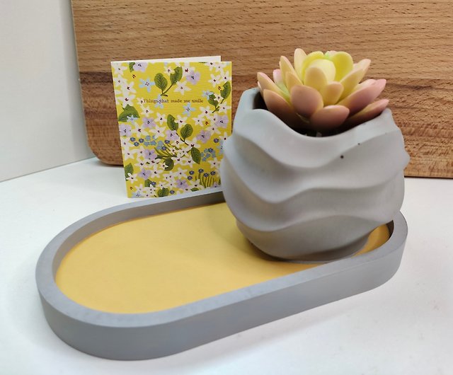 Decorative cement tray, jewelry key tray, candle coaster, trinket dish -  Shop AiryHomeStudio Items for Display - Pinkoi