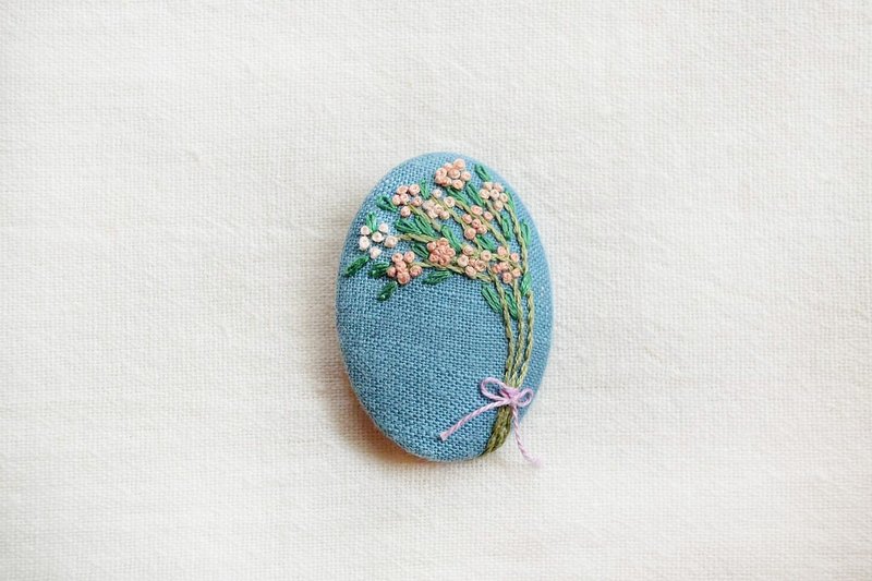 一束花香 | 手作法式刺繡包扣別針 - 胸針 - 繡線 多色