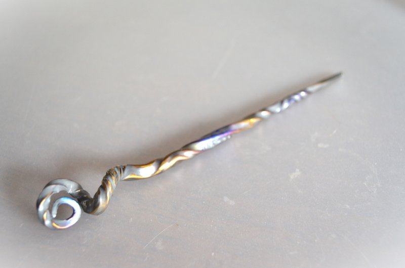 Titanium hair stick・Titanium Wand=チタンワンドの簪=160mm - 髮圈/髮夾 - 其他金屬 多色