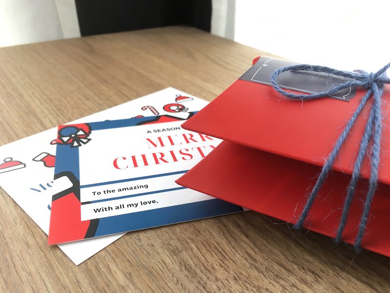 Limited purchase / double-sided Christmas card - การ์ด/โปสการ์ด - กระดาษ สีแดง