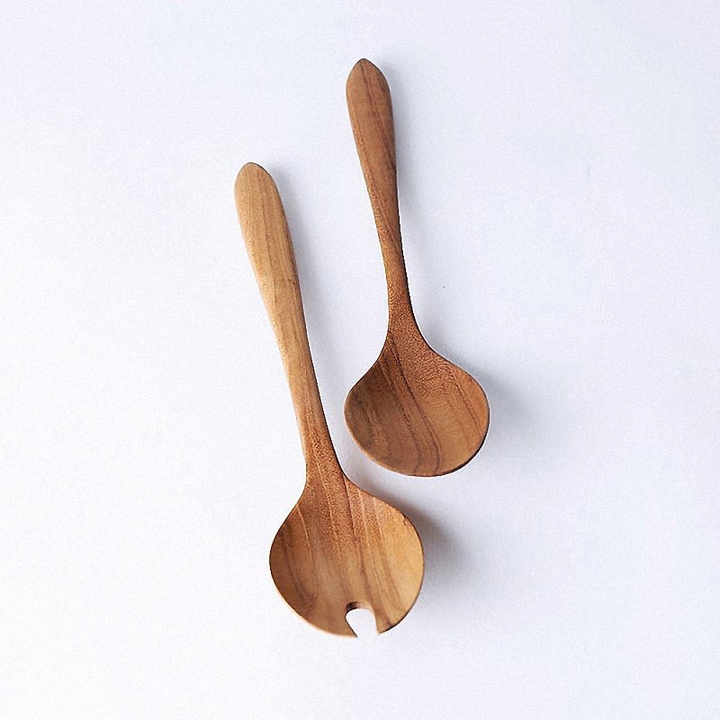 LOTUS SERVER (SPOON&FORK) - Cutlery & Flatware - Wood Brown