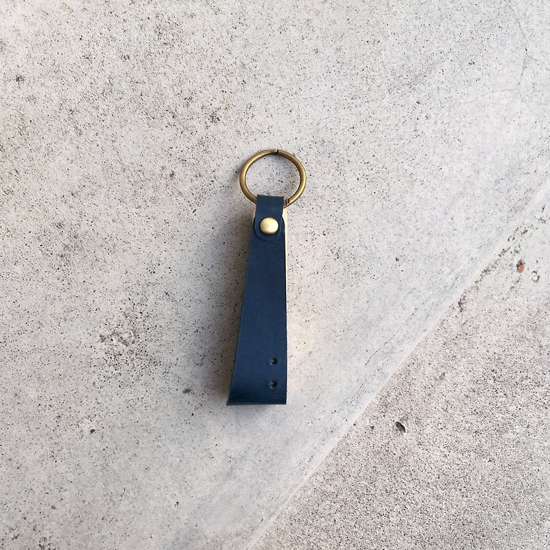 Tide green leather bottle opener key ring - Other - Genuine Leather Blue